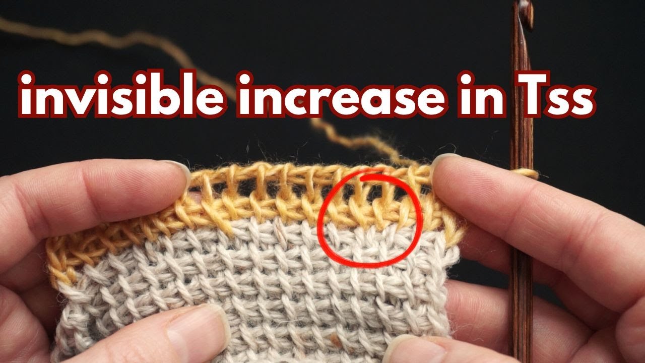 Invisible increase in Tunisian simple stitch - the Tssbf