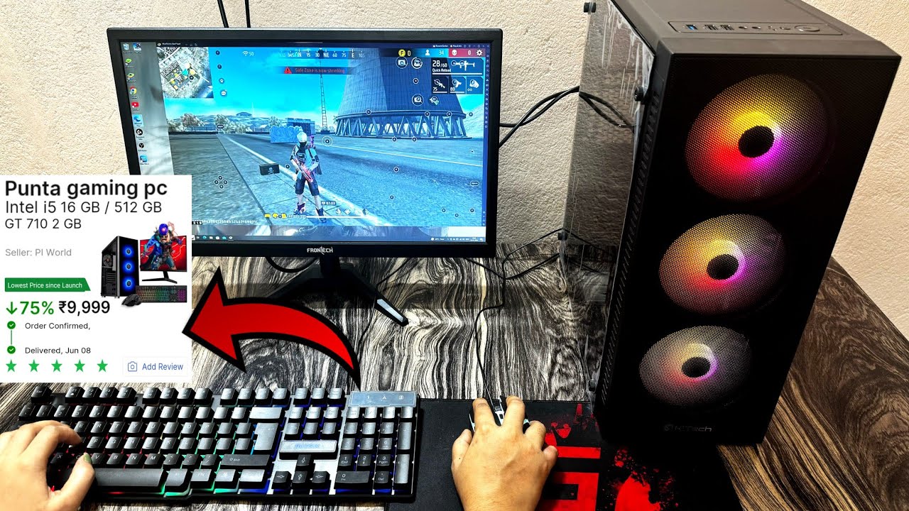 ₹10000 build 🖥 for gaming free fire | punta frontech i5 intel 20inch ⌨️ 🖱intex under 15k PC flipkart