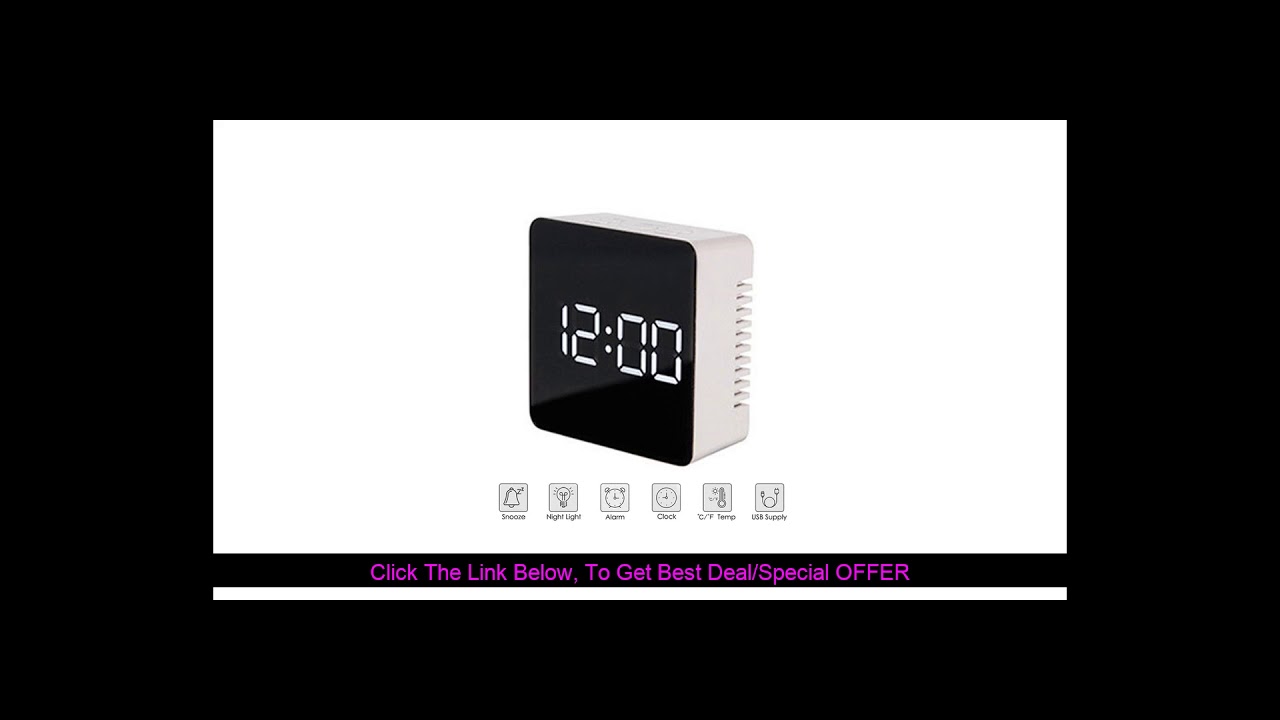Sale Fashion Mirror LED Alarm Clock Digital Display Electronic Akarm Clock Thermometer LED Nightlig