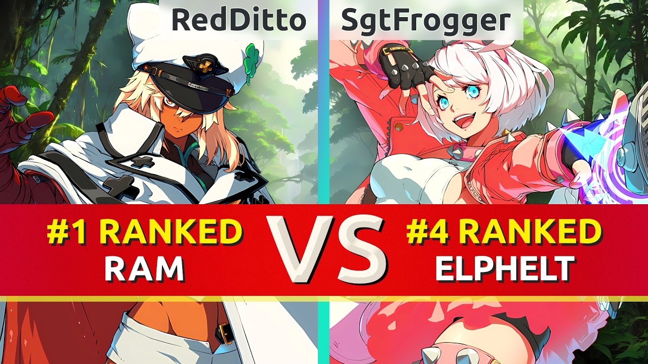 GGST ▰ RedDitto (#1 Ranked Ramlethal) vs SgtFrogger (#4 Ranked Elphelt). High Level Gameplay