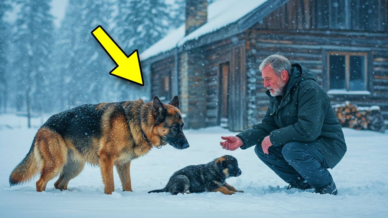 Njemački ovčar ostavio štene čovjeku usred snijega – ono što je uslijedilo bilo je nevjerojatno!