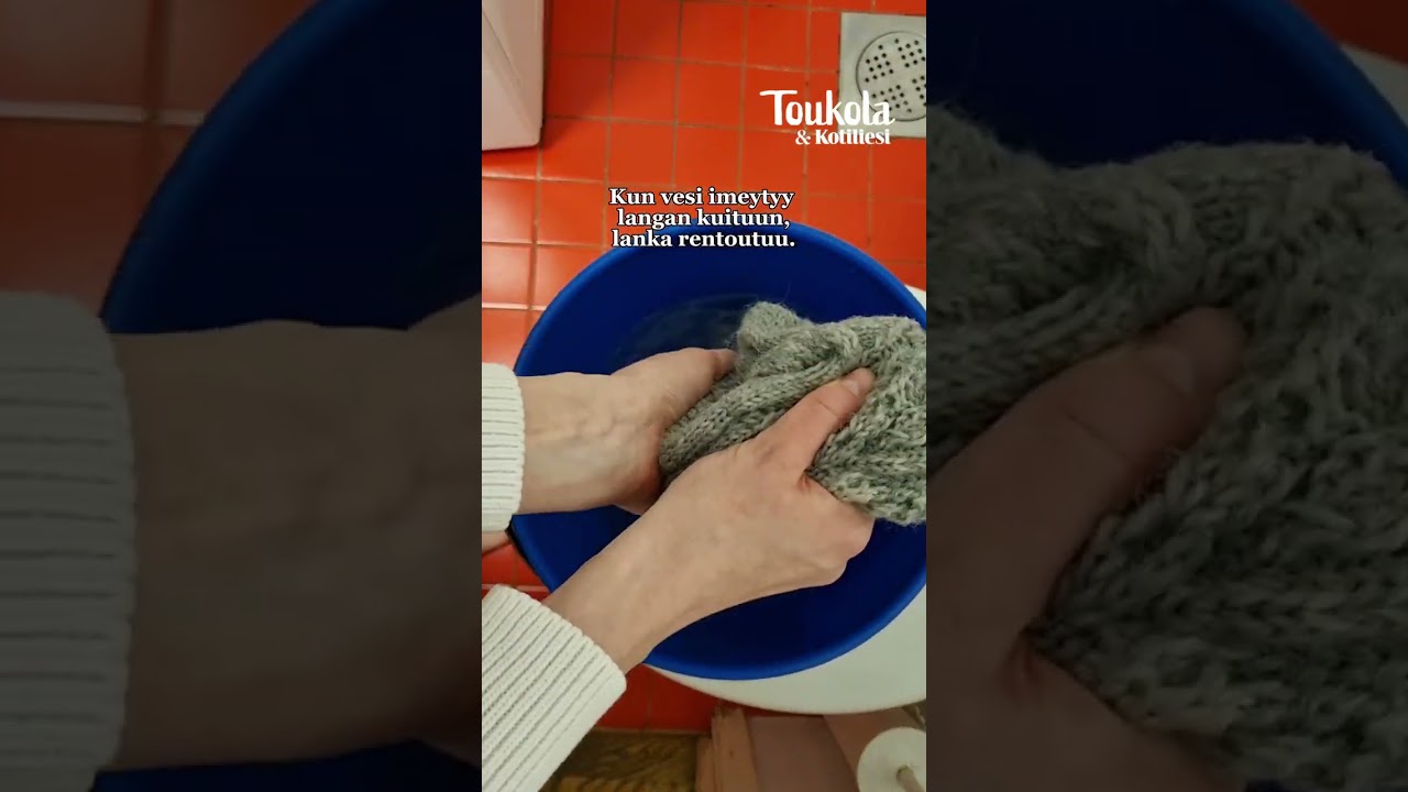 Neuleen j&auml;lkik&auml;sittely uppokastelemalla on niksi, joka jokaisen neulojan kannattaa opetella #toukola