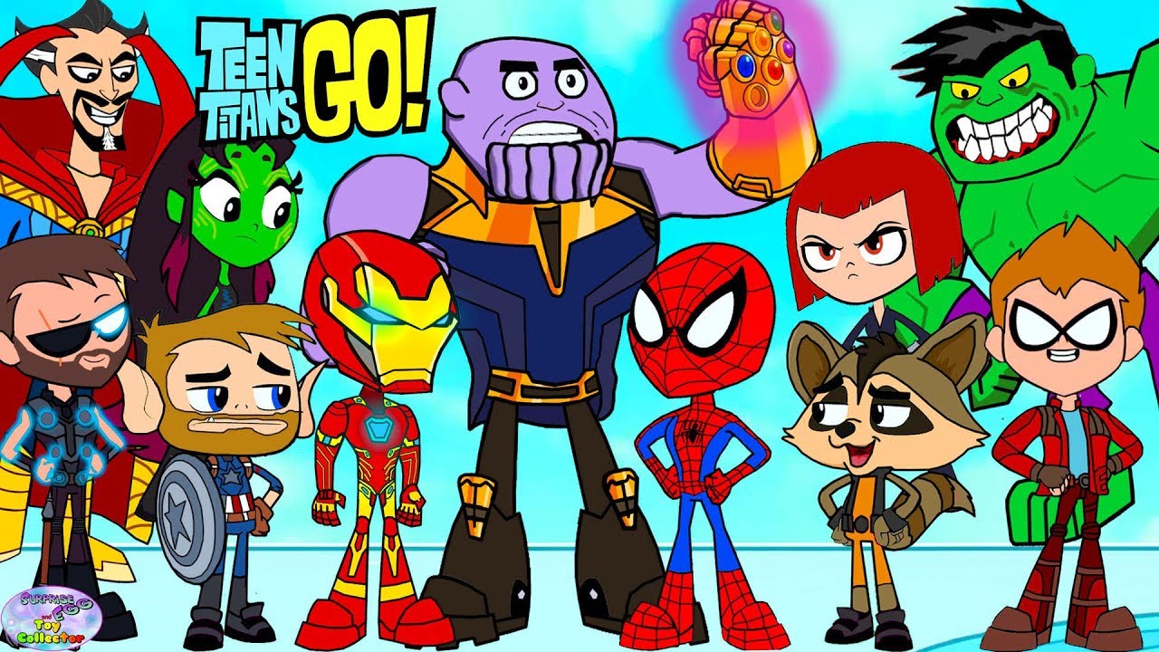 Teen Titans Go! vs. Thanos Spiderman and friends! Cartoon Character Swap - SETC