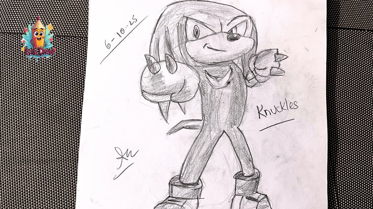 How To Draw Knuckles EASY by 12 years old