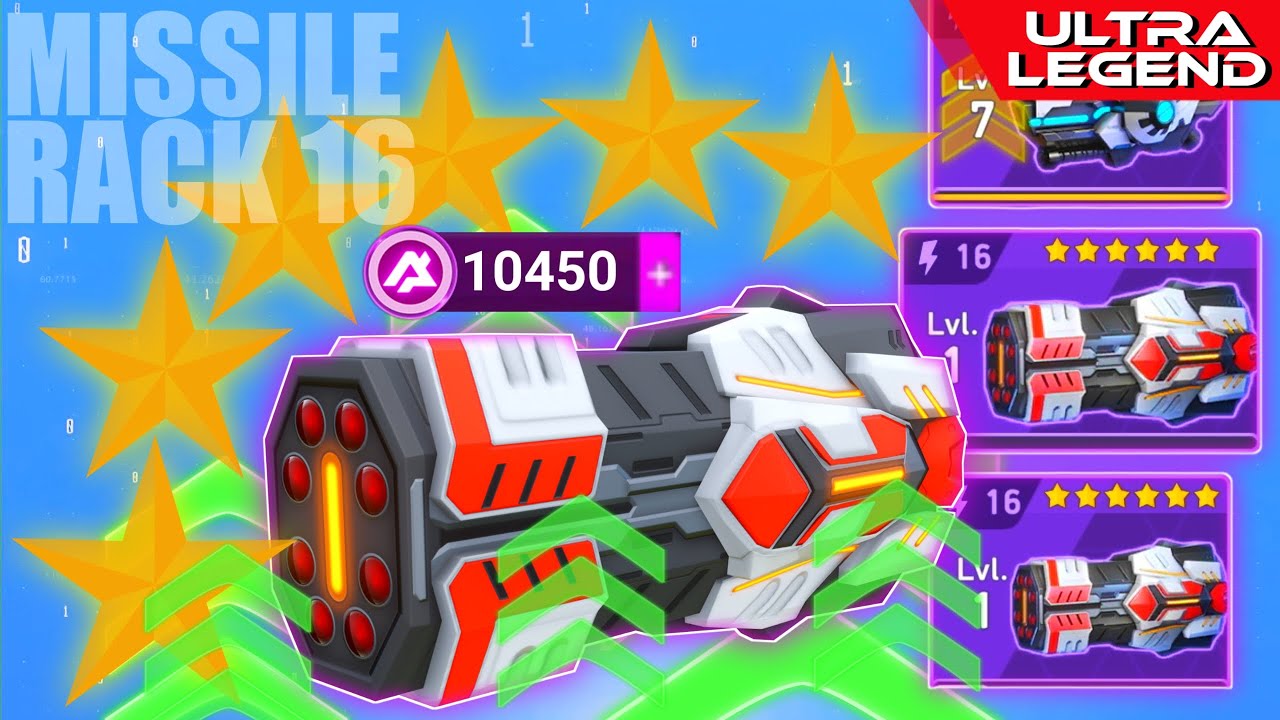 Missile Rack 16 - Second Copy | 6 ⭐ Rank Upgrade - 10K+ Acoins Spent | Mech Arena