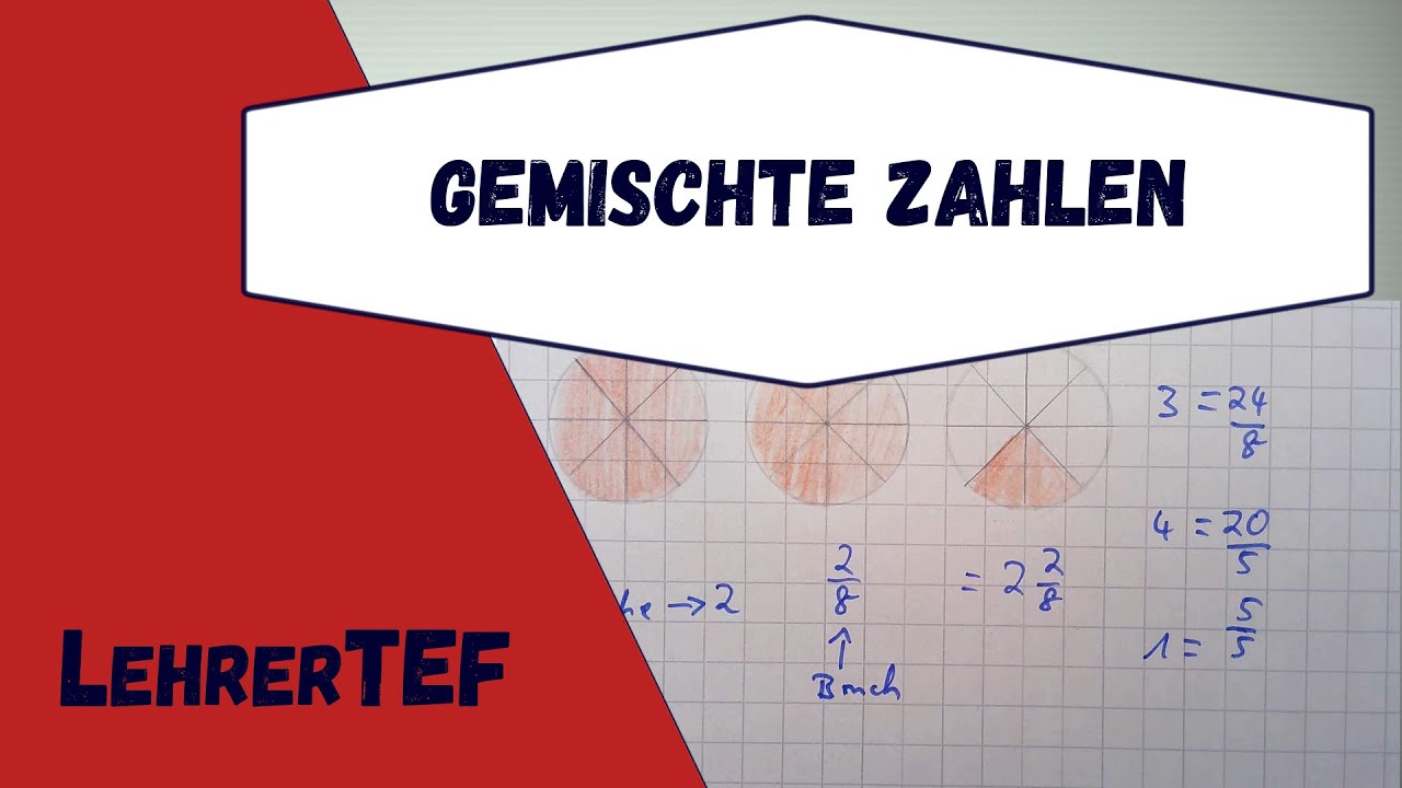 gemischte Zahlen - Bruchrechnung - kurz erkl&auml;rt