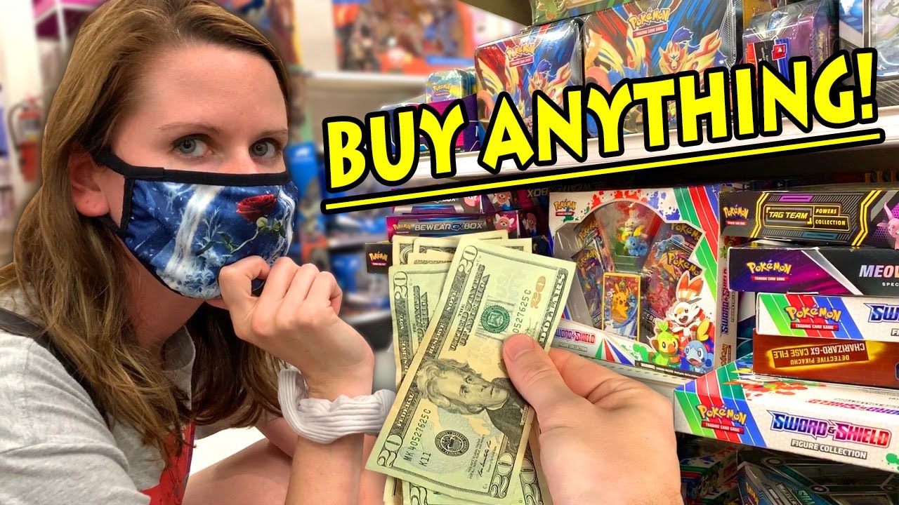 Giving Her $100 TO BUY ANY POKEMON CARDS She Wants At The Store! [Opening The Entire Haul]