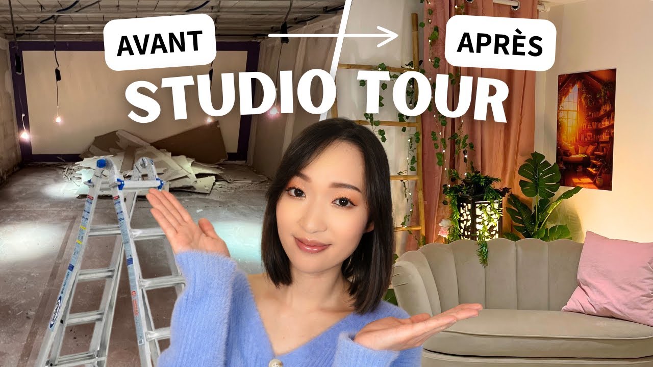 ROOM TOUR - Mon studio insonorisé (avant-après rénovations, prix, set-up, décor, éclairage...)