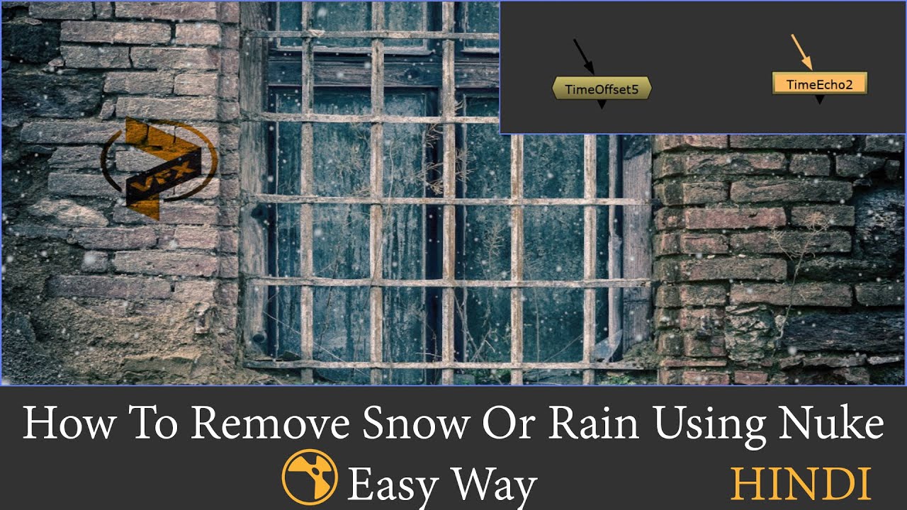 Nuke Tutorial : How To Remove & Add Falling Snow in Nuke | Nuke Time echo And Time Offset node