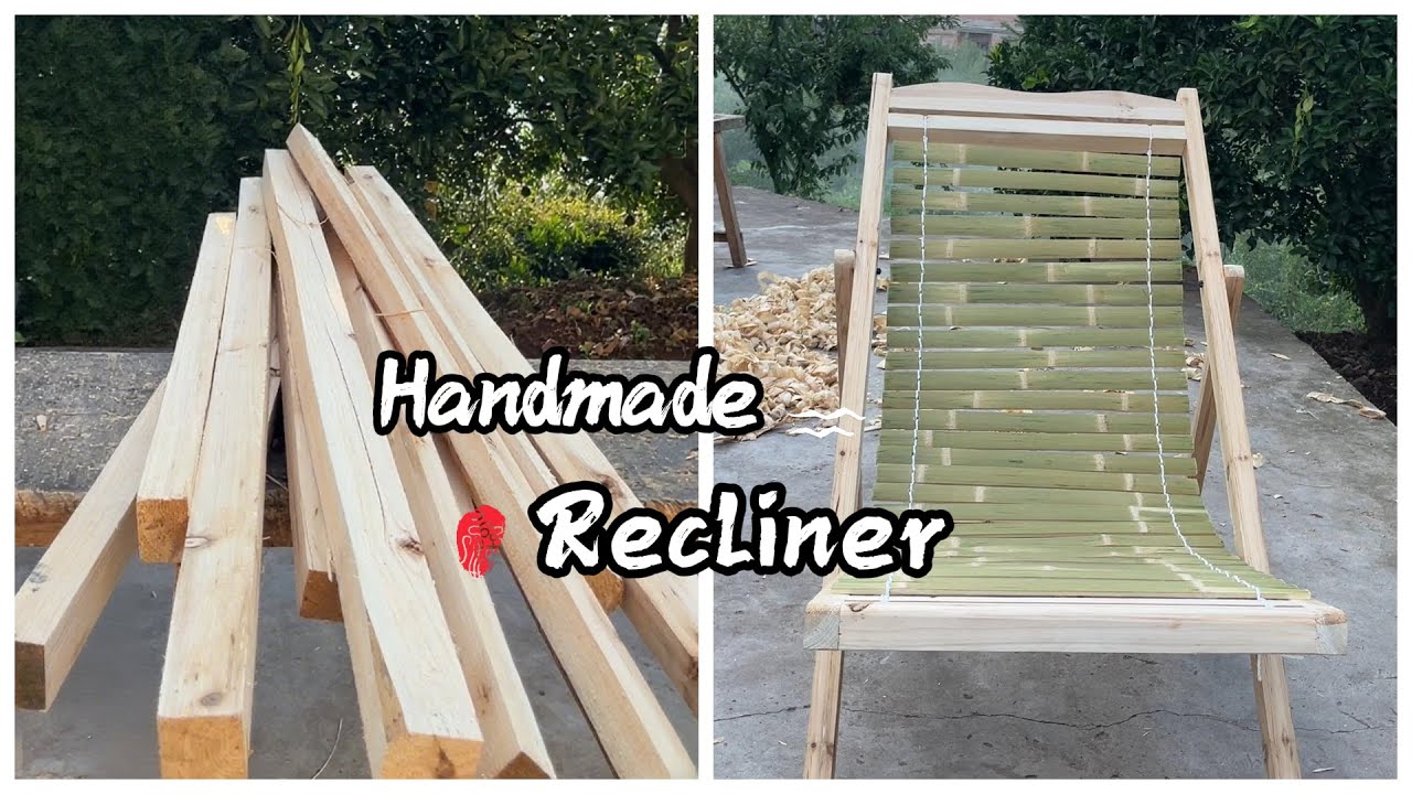 Chinese Rural Girl's Amazing DIY: Handmade Bamboo & Wood Recliner from Scratch!