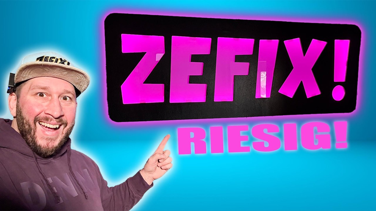 ICH BAUTE EIN RIESEN ZEFIX! SCHILD – MIT BELEUCHTUNG