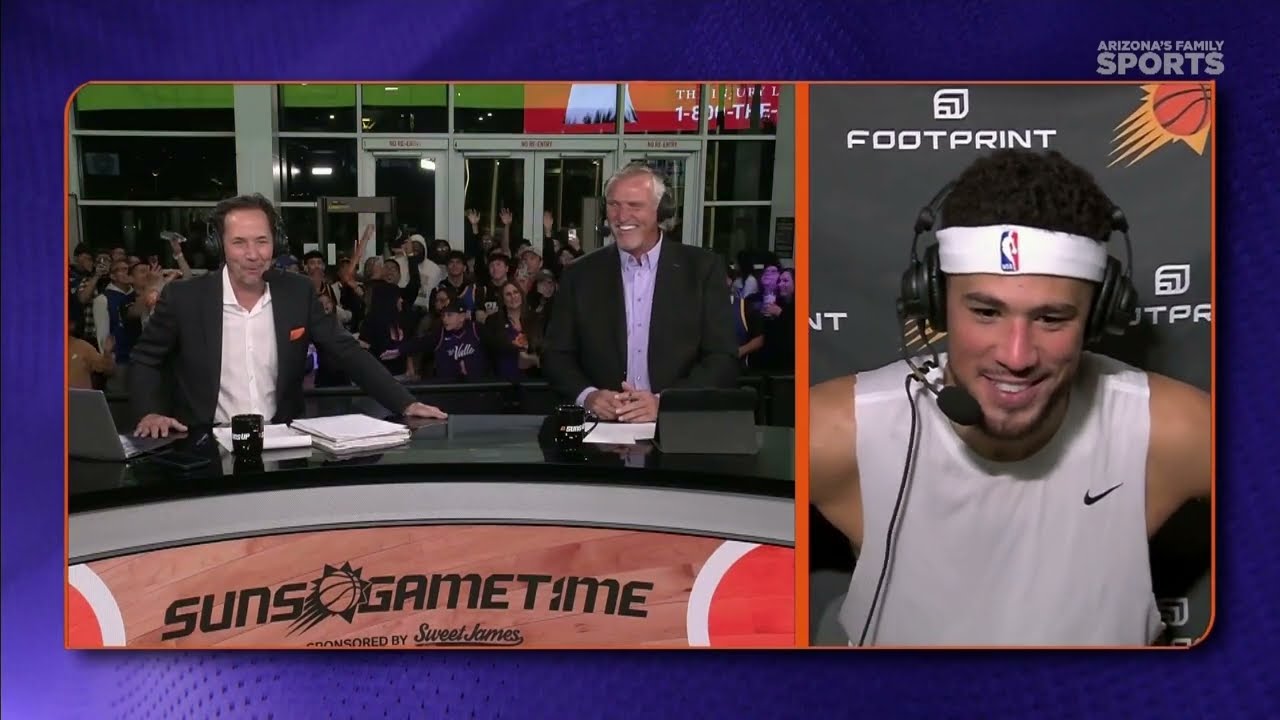 Devin Booker Interview on Phoenix Suns Broadcast with Tom Leander and Tom Chambers