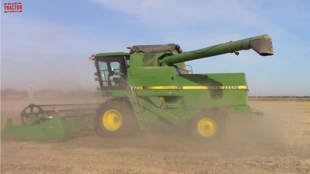 EIGHT GREAT 80's Era Combines Harvesting Soybeans
