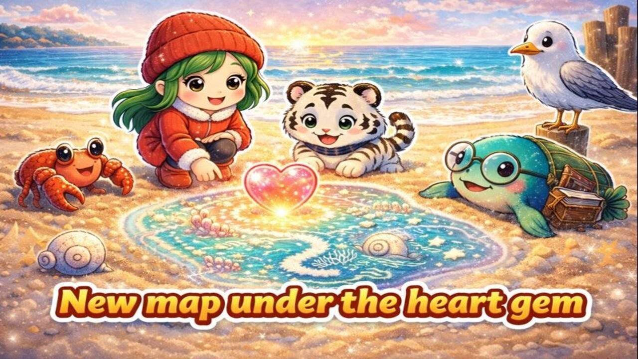 Anny And Nika : New map under the heart gem 🌅💎🐯👧 | 3D Kids Animation
