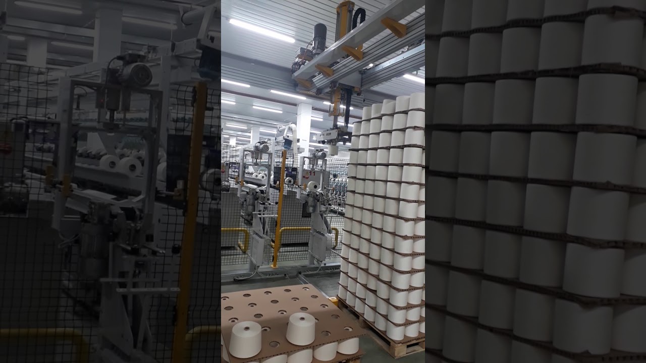 Sayın tekstil bobin toplama robotu