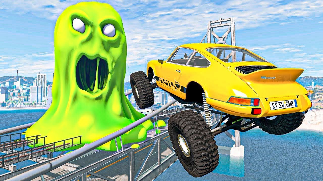 BeamNG Crazy Car Crashes & Jumps LIVE - Random Vehicles Total Destruction