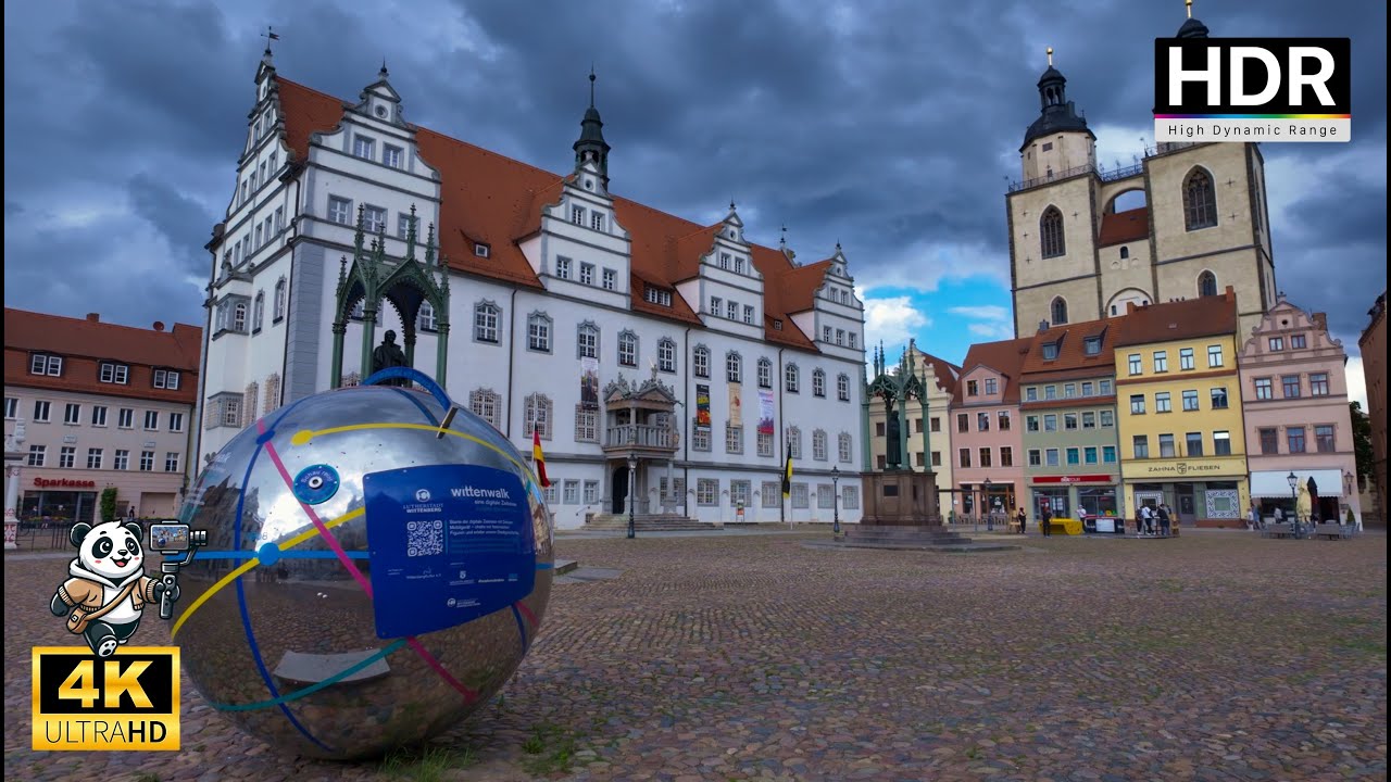 🇩🇪 Lutherstadt Wittenberg Walking Tour 2025 | 4K HDR + Binaural Sound | Historic Germany