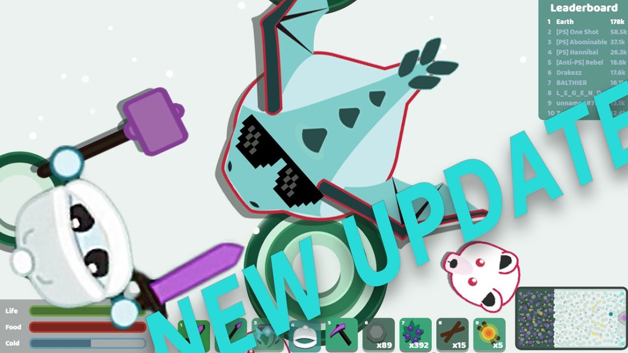 Starve.io - New update. How hard is winter and dragon? New weapons! ( Part 1 )