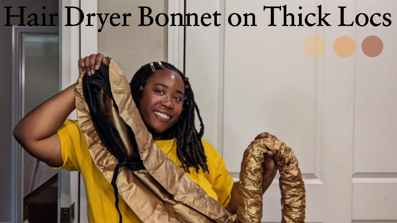 Hair Dryer Bonnet on Thick Locs| @amazon Finds #locjourney