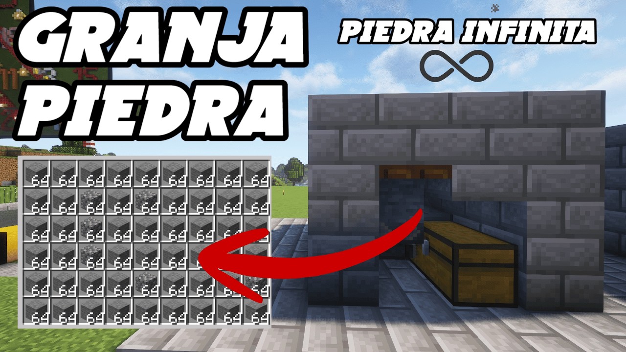 GRANJA AUTOM&Aacute;TICA DE PIEDRA INFINITA - MINECRAFT 1.21.11 en menos de 3 minutos #Minecraft #tutorial