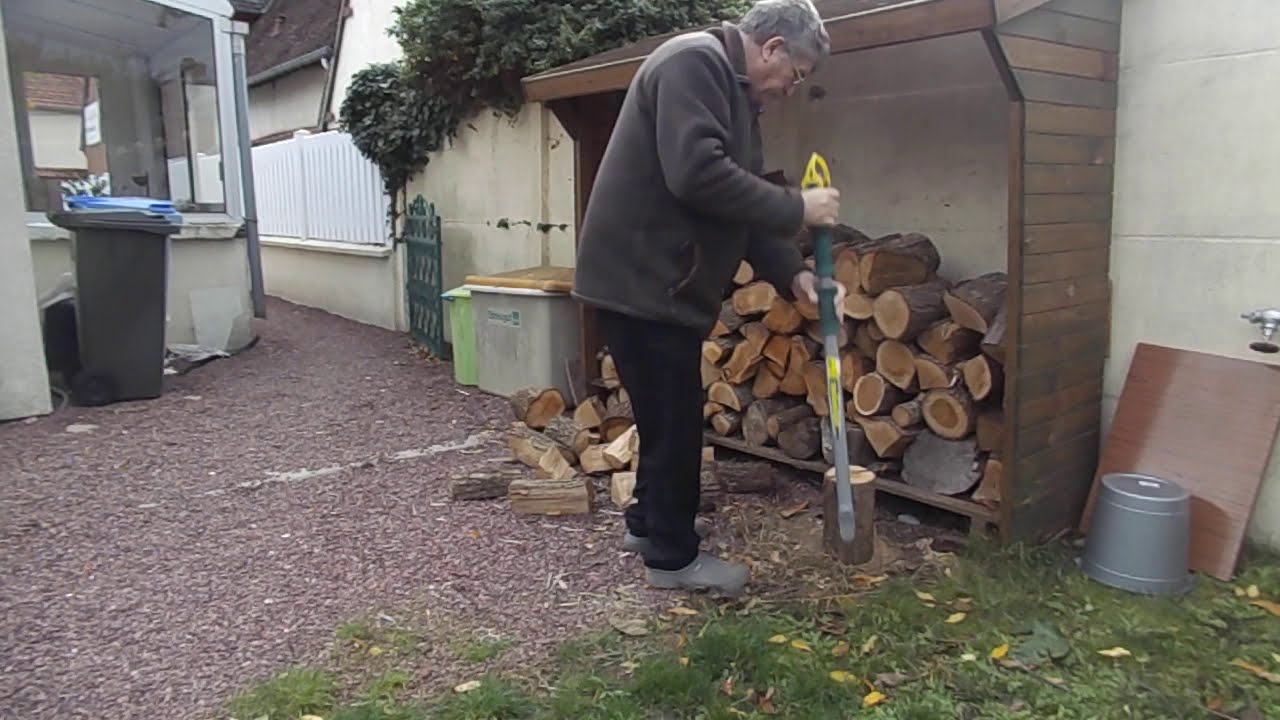 premiers tests du fendeur de b&ucirc;ches manuel