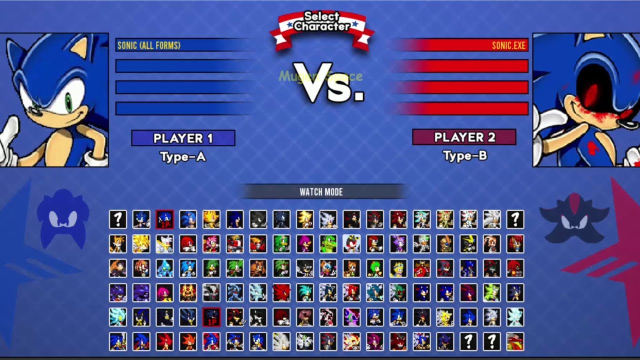 Sonic all forms VS Sonic EXE I Sonic Battle MUGEN HD