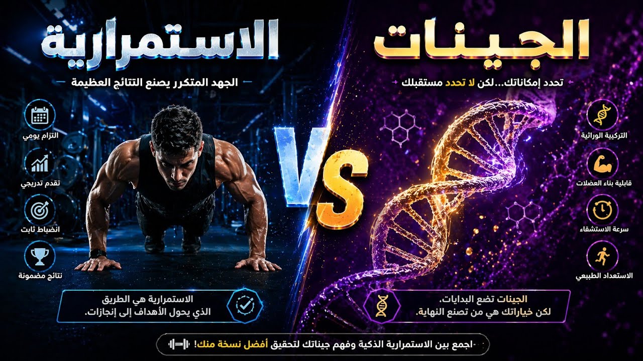 الجينات ولا الاستمرارية؟ 💥 مين اللي يكسب في بناء العضلات؟