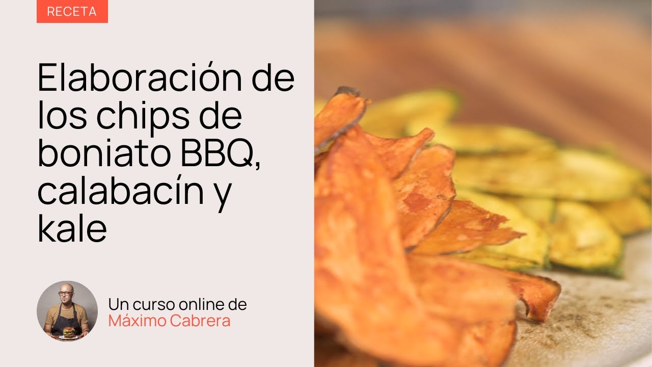Receta de chips de boniato BBQ, calabacín y kale