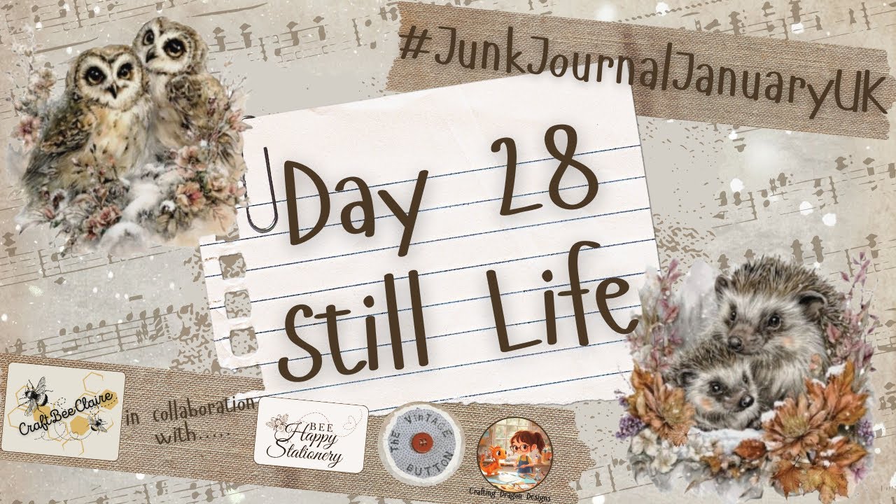 #JunkJournalJanuaryUK #day28 - Still Life + giveaway 🤩🐝🥳