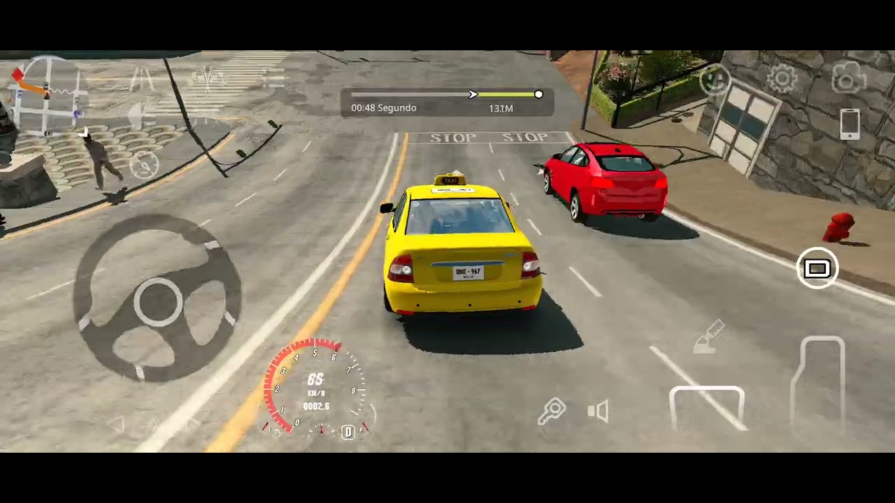 Trabajando como taxista en car parking
