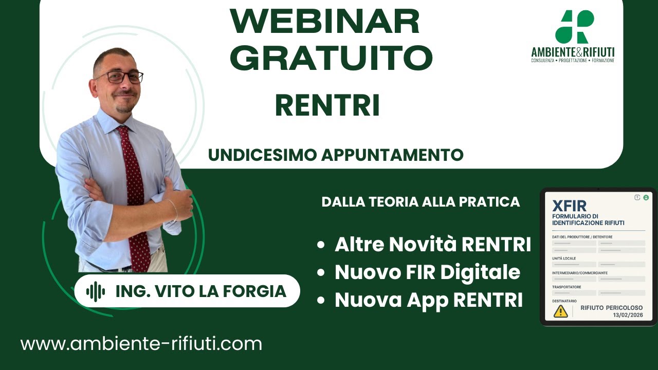 WEBINAR RENTRI: Approfondimento su FIR Digitale e Nuova APP RENTRI - Undicesimo Appuntamento