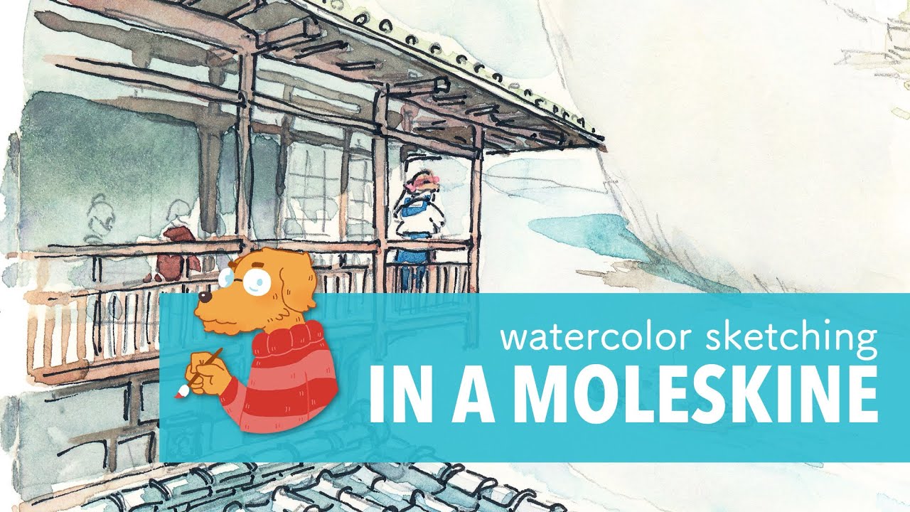 watercolor sketching in a MOLESKINE