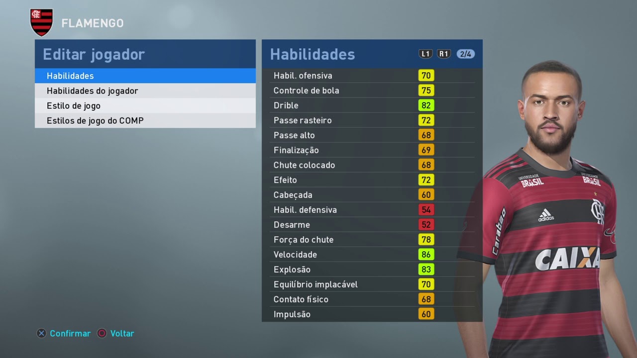Geuvânio Tianjin Quanjian / Flamengo PES 2019 cópia da base