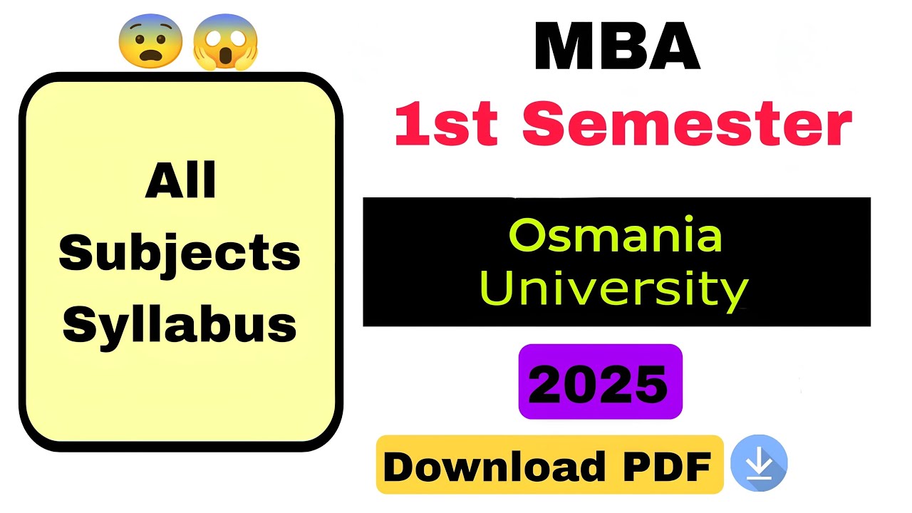 Mba 1st semester Syllabus 2025 OU | Mba 1st semester syllabus 2025 Osmania University @FinalFocusYt