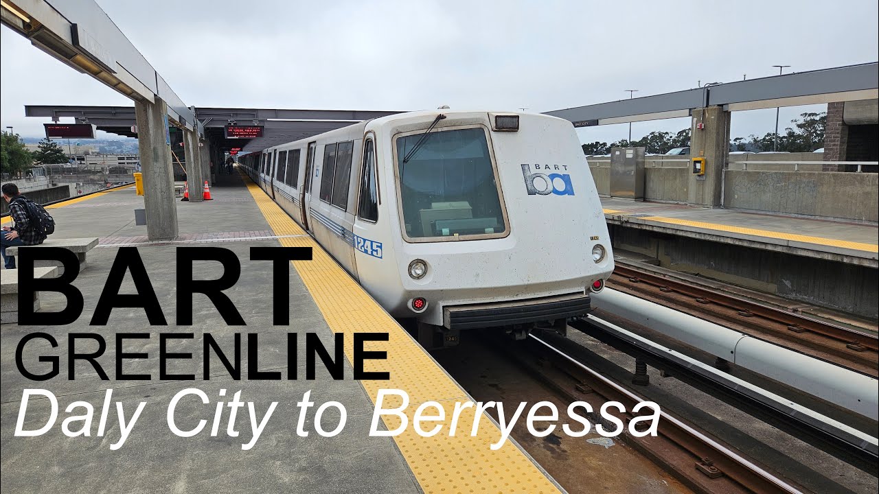 Complete BART Green Line Ride - Daly City to Berryessa/North San Jose on a Legacy Train