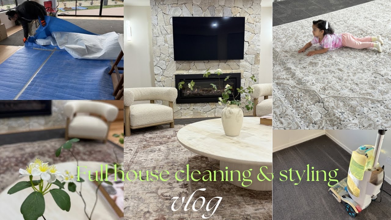 Full House Cleaning & styling Vlog🏡 Furniture সব চলে এসেছে + Rug ও এসেছে আর লাইটিং এর কাজ ও শেষ 😊