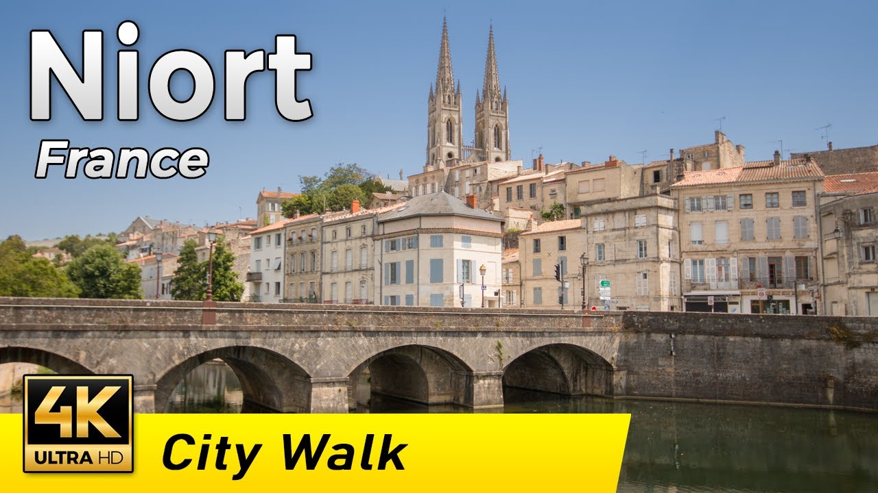 Niort, France - The pleasant town of Poitou | Walking Tour 4k (4k UHD & 60 fps)