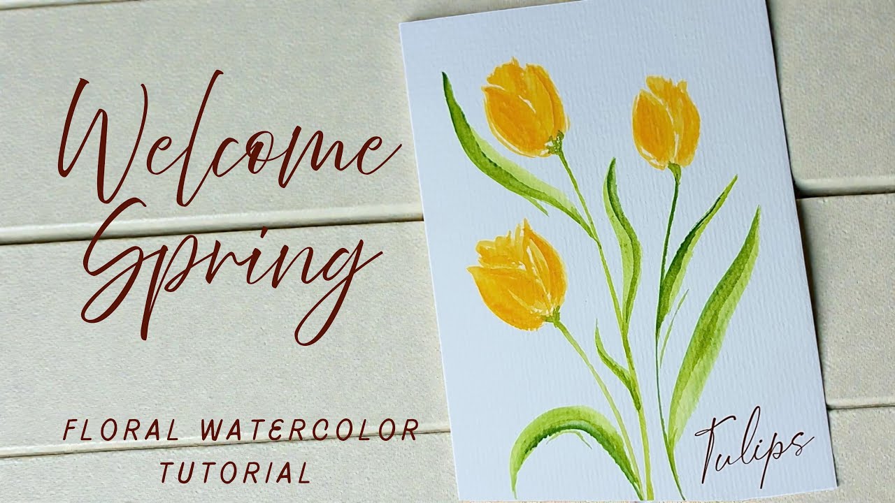 How to Paint EASY Watercolor Yellow Tulips for Beginners — Spring Florals