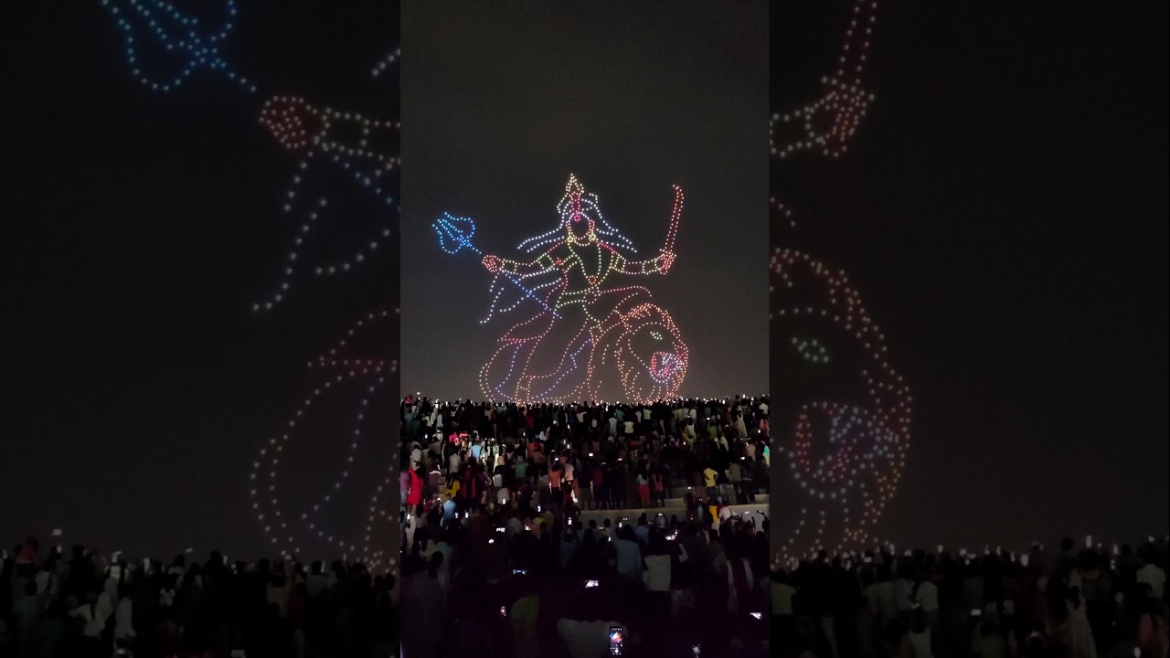 Mysuru dasara drone show 👌 1500  drone used #festival #mysoredasara #droneshow #karnatakafestivals