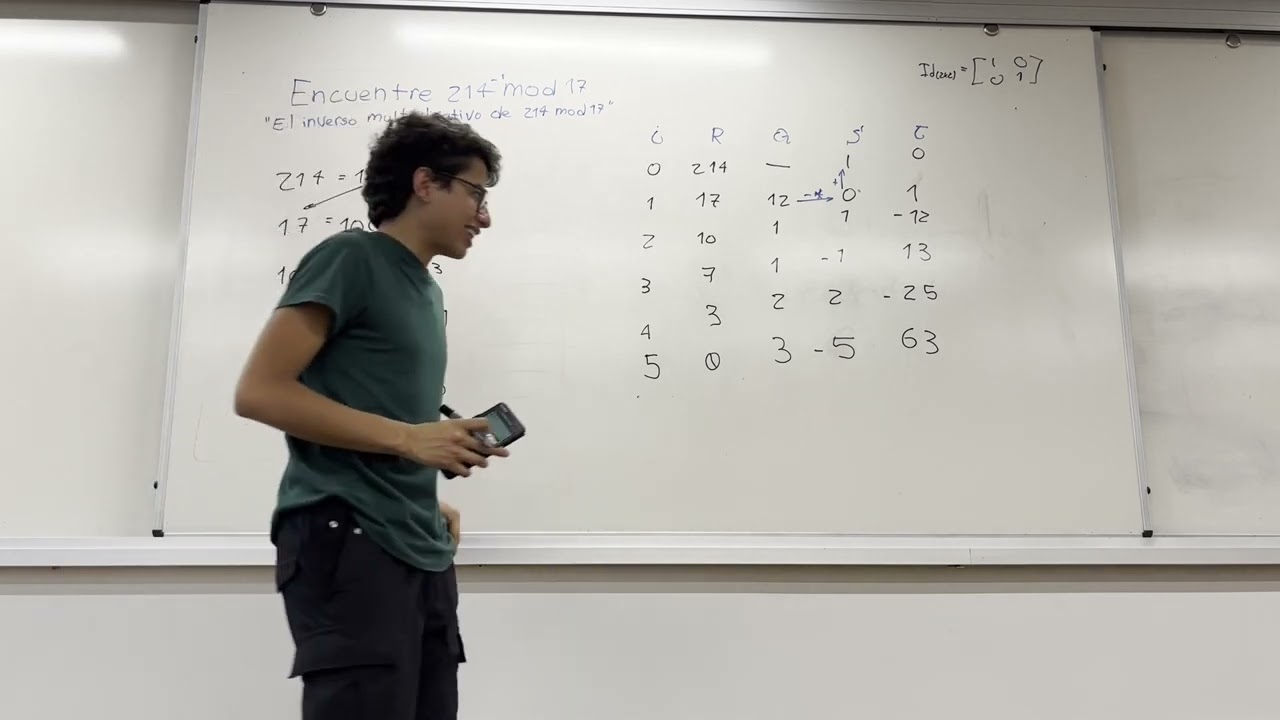 Algoritmo Extendido de Euclides inverso modular - Hecho paso a paso y simple para velocidad