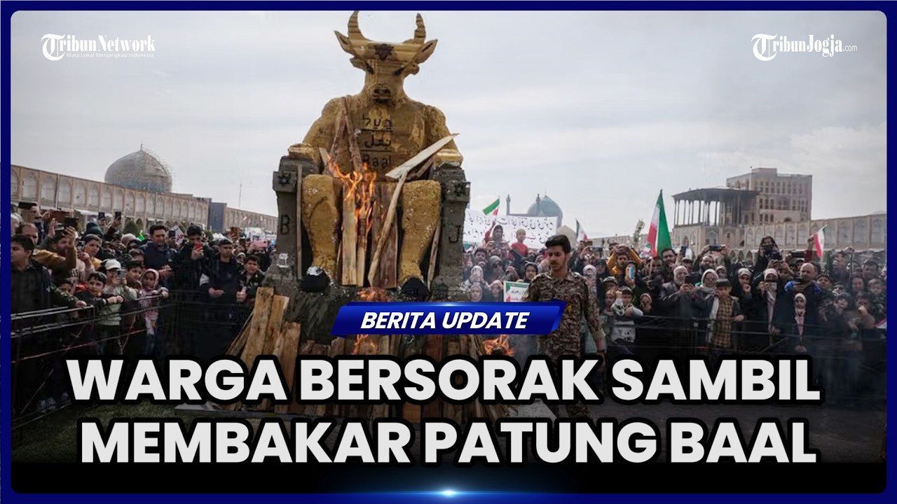 INI ALASAN UTAMA WARGA IRAN BAKAR PATUNG 'BAAL' DI HUT REVOLUSI