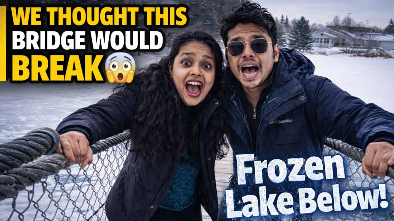 താഴെ വീണാൽ ഫ്രോസൺ നദി | Swinging Bridge in Canada | Malayalam Couple Adventure | MrandMrsLazyCouple 