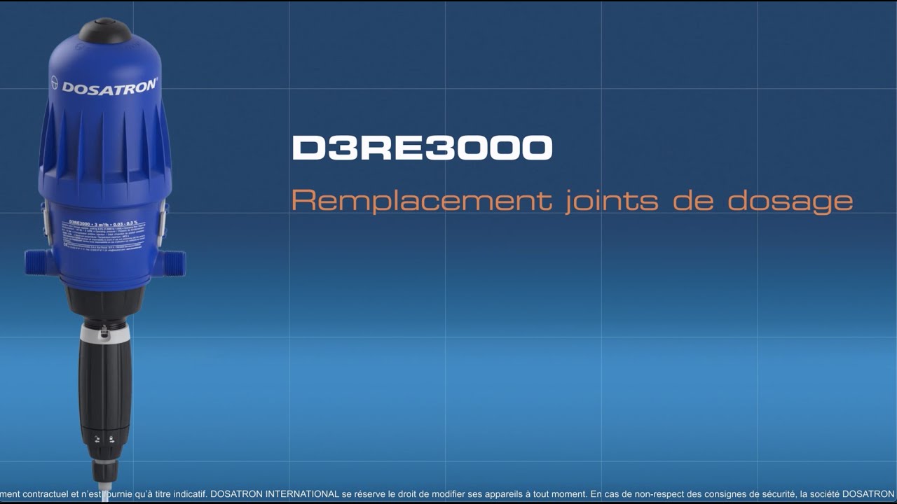 DOSATRON D3RE3000 - Maintenance - Remplacement joints de dosage