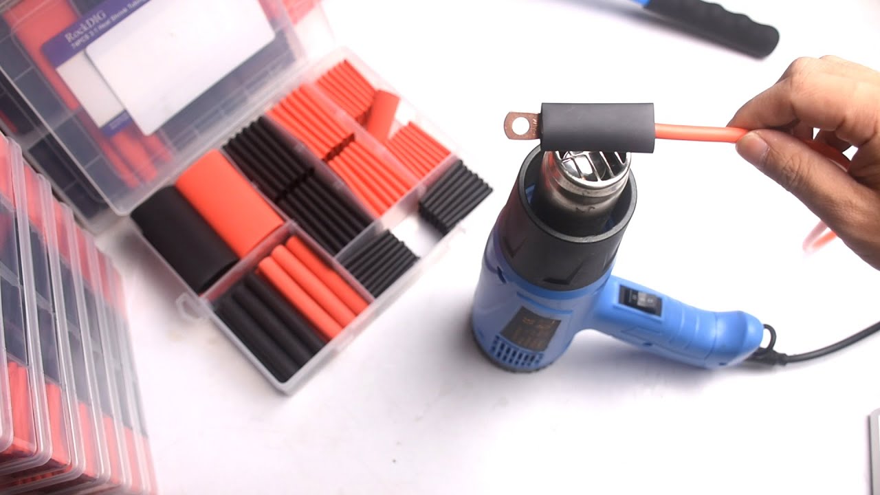 Use heat gun to heat shrink 1/2