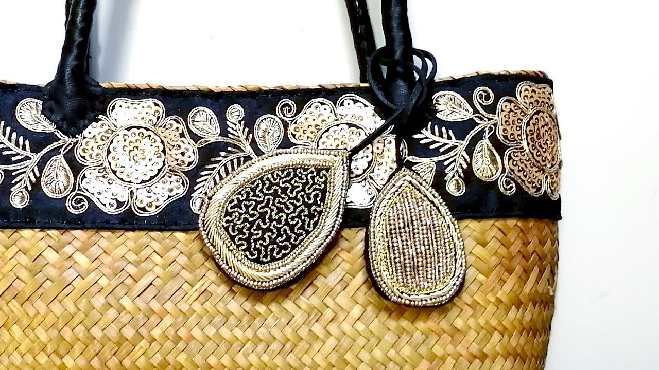 【Aari work】ビーズと刺繍用モールでバッグチャーム用モチーフを刺します