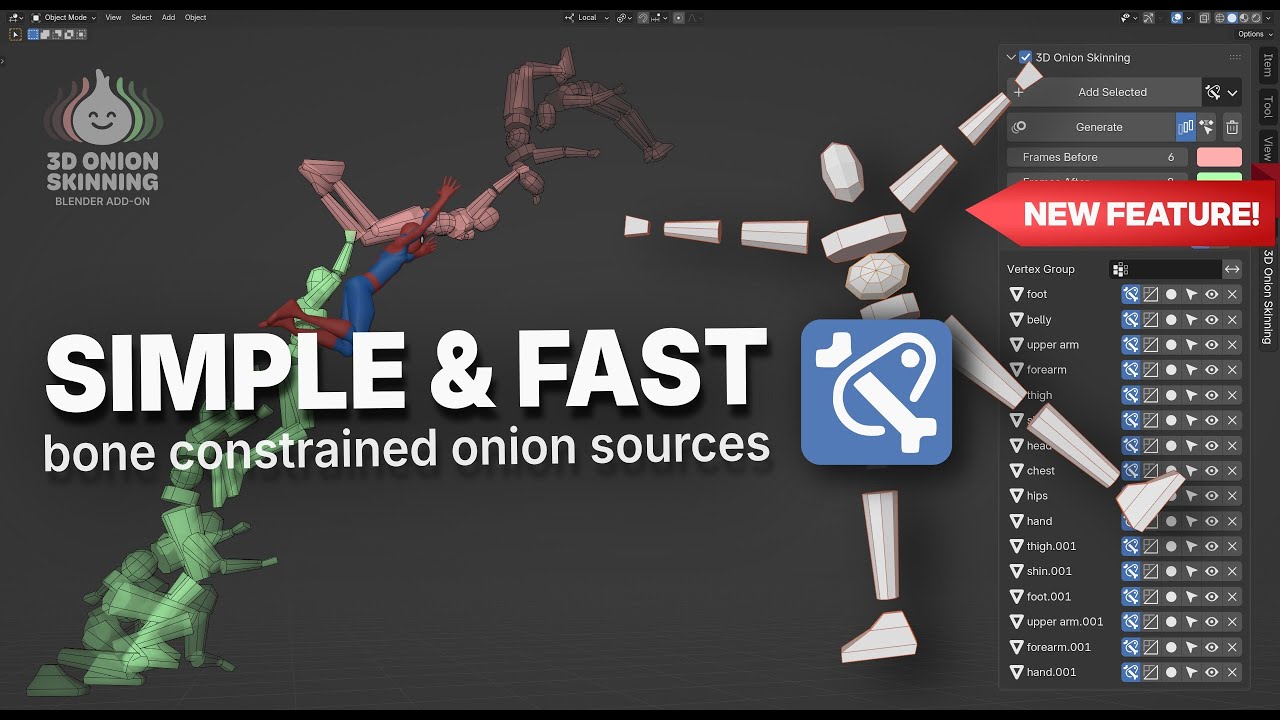 Simple & Fast 3D Onion Skinning!