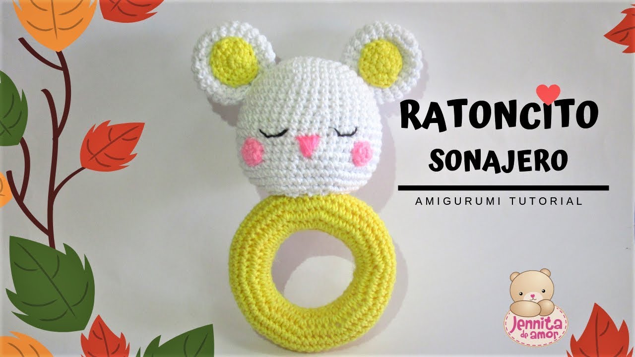 RATONCITO SONAJERO para Bebe Amigurumi Tutorial Crochet (Patron en Descripción)