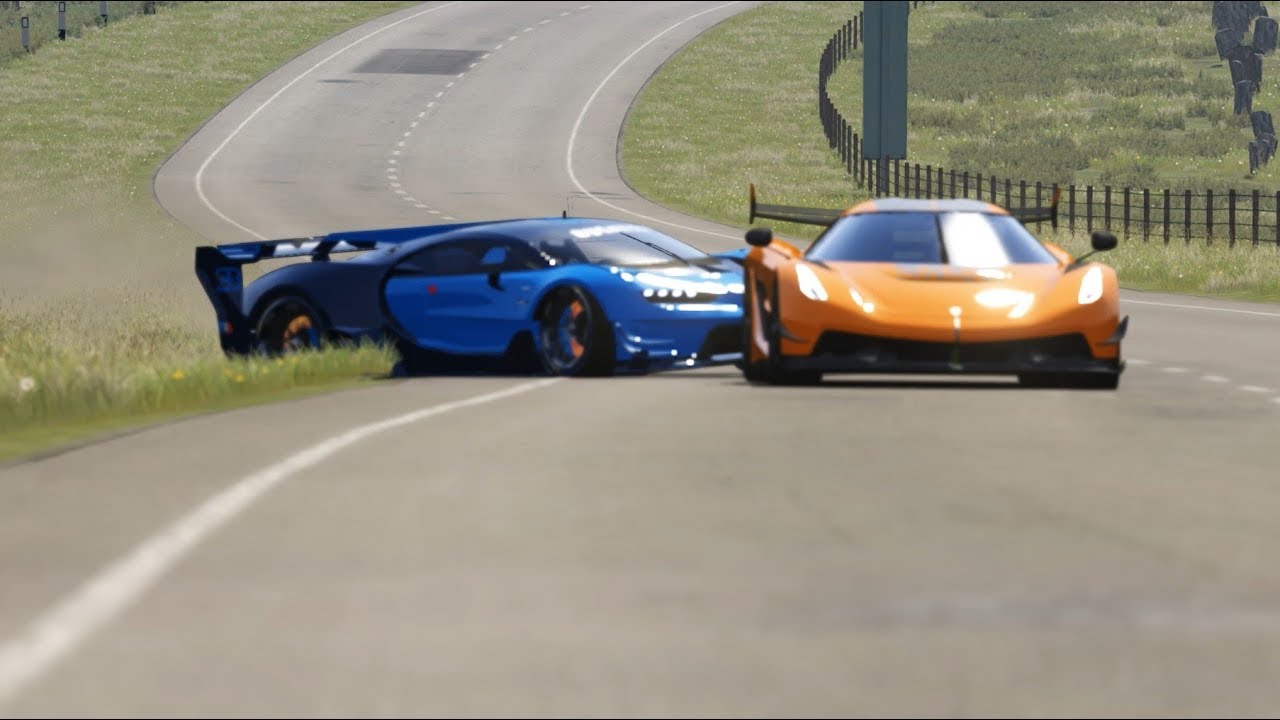 Koenigsegg Jesko vs  Bugatti Vision GT at Highlands