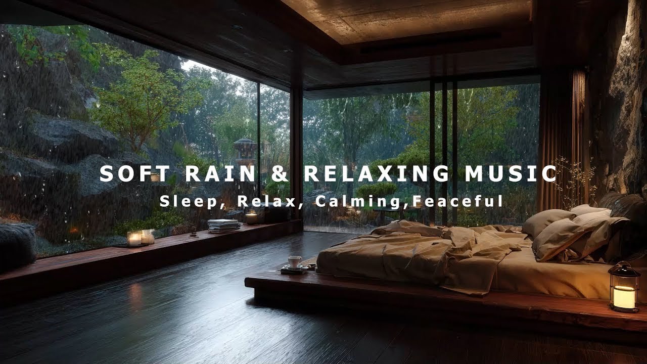 8 Hours Rain Sounds & Gentle Piano for Relaxation and Sleep