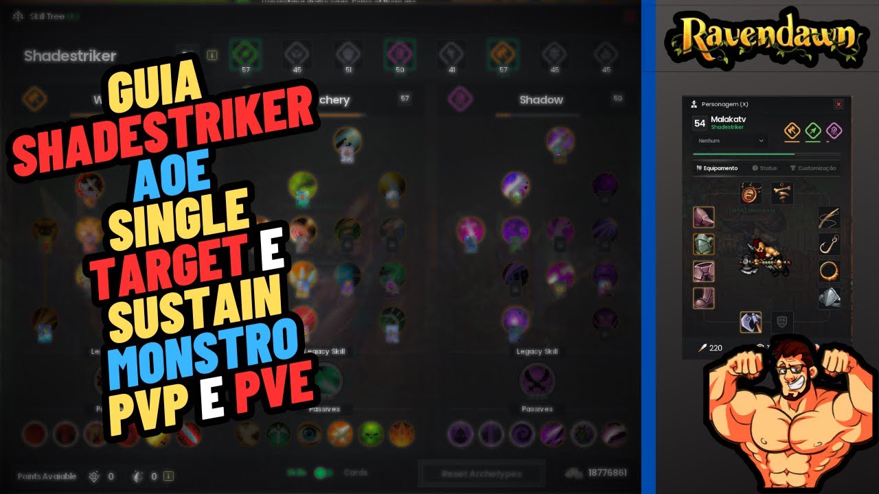 Ravendawn - Shadestriker - Guia completo - AoE, Single target e sustain!  Monstruoso no PvE e PvP